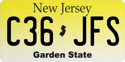 NJ license plate C36JFS
