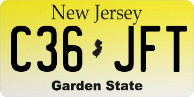NJ license plate C36JFT