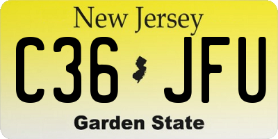 NJ license plate C36JFU
