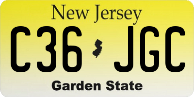 NJ license plate C36JGC