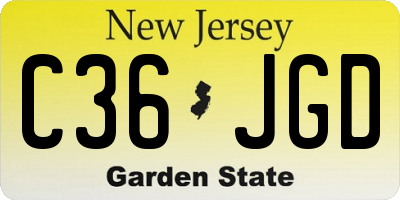 NJ license plate C36JGD