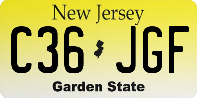 NJ license plate C36JGF