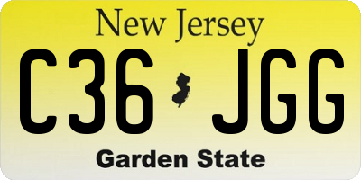 NJ license plate C36JGG