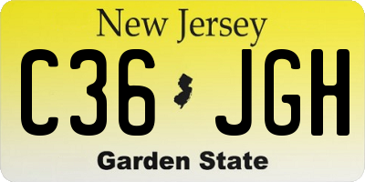 NJ license plate C36JGH