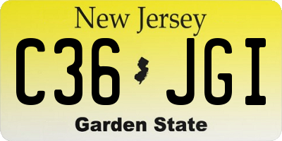 NJ license plate C36JGI
