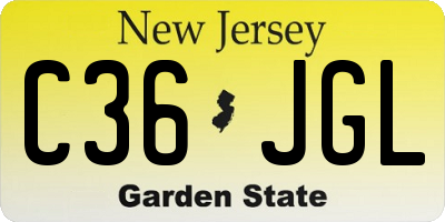 NJ license plate C36JGL