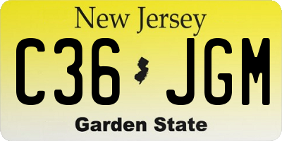 NJ license plate C36JGM