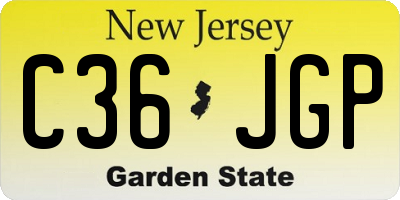 NJ license plate C36JGP