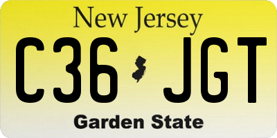 NJ license plate C36JGT