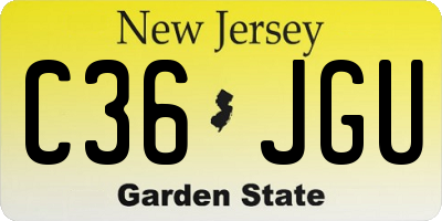 NJ license plate C36JGU