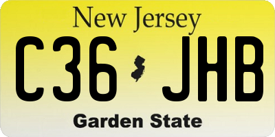 NJ license plate C36JHB