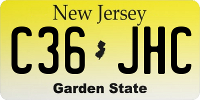 NJ license plate C36JHC