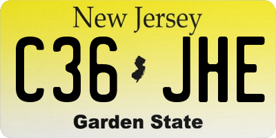 NJ license plate C36JHE