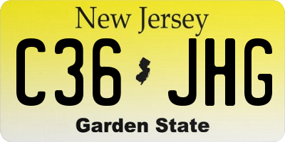 NJ license plate C36JHG