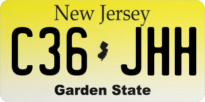 NJ license plate C36JHH
