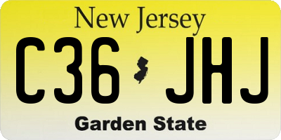 NJ license plate C36JHJ