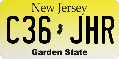 NJ license plate C36JHR