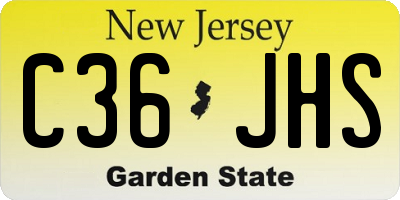 NJ license plate C36JHS