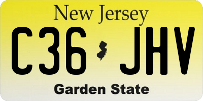 NJ license plate C36JHV