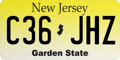 NJ license plate C36JHZ