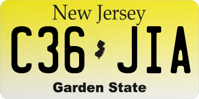 NJ license plate C36JIA