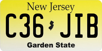 NJ license plate C36JIB