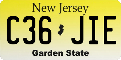 NJ license plate C36JIE