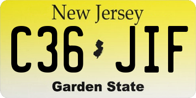 NJ license plate C36JIF
