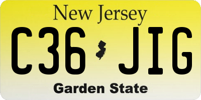 NJ license plate C36JIG
