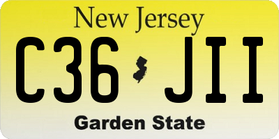 NJ license plate C36JII