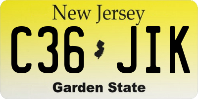 NJ license plate C36JIK