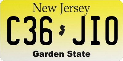 NJ license plate C36JIO