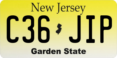 NJ license plate C36JIP