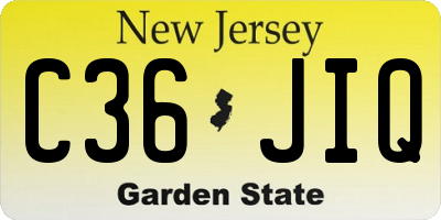 NJ license plate C36JIQ