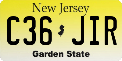 NJ license plate C36JIR