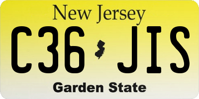 NJ license plate C36JIS