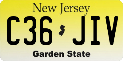 NJ license plate C36JIV