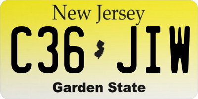 NJ license plate C36JIW