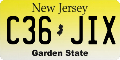 NJ license plate C36JIX