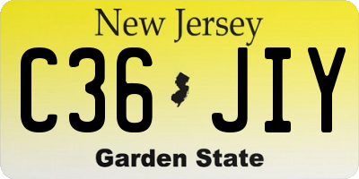 NJ license plate C36JIY