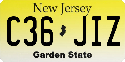 NJ license plate C36JIZ