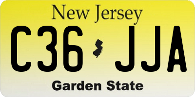 NJ license plate C36JJA