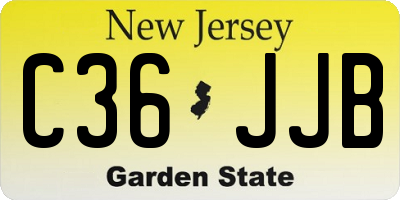 NJ license plate C36JJB