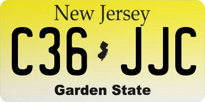 NJ license plate C36JJC