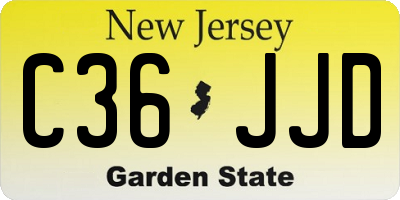 NJ license plate C36JJD