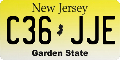 NJ license plate C36JJE