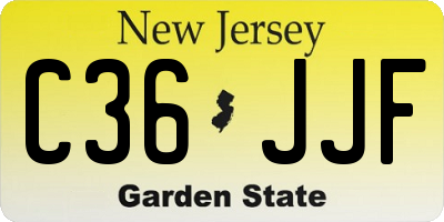 NJ license plate C36JJF