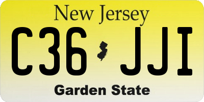 NJ license plate C36JJI