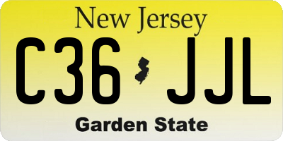 NJ license plate C36JJL