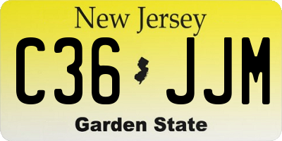 NJ license plate C36JJM